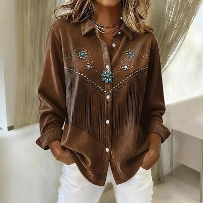 Plaid Colorblock Sophie Laurie Long Sleeve Blouse