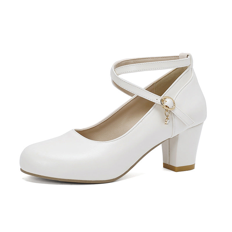 Elegant Chunky Heel Mary Janes by Sophie Laurie