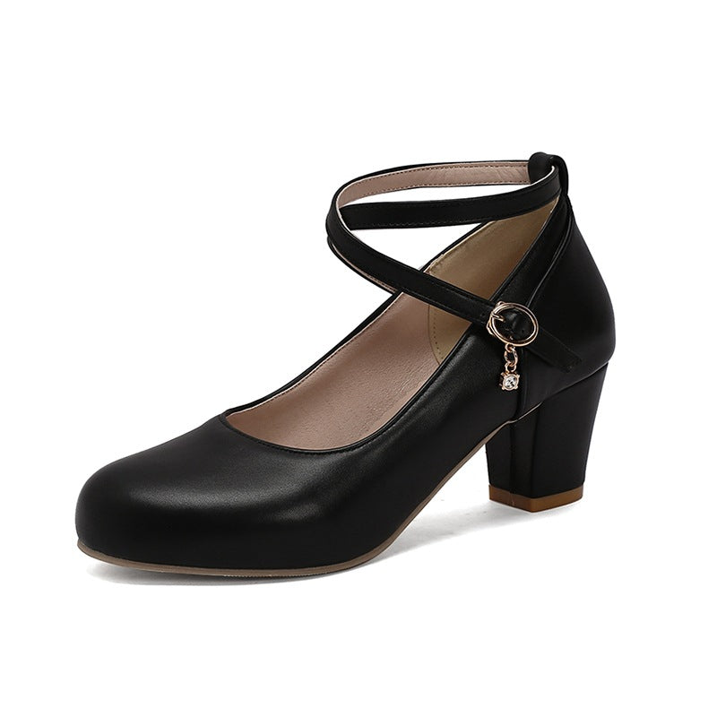 Elegant Chunky Heel Mary Janes by Sophie Laurie