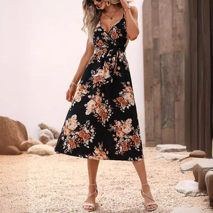 Floral Printed Sophie Laurie Summer Midi Dress