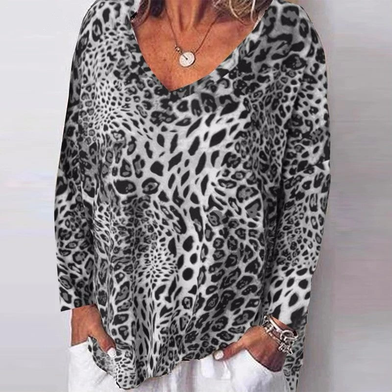 Leopard Print V-Neck Top by Sophie Laurie