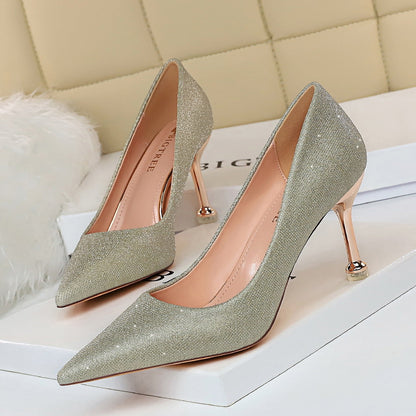 Sparkling Pointed Toe Heels by Sophie Laurie