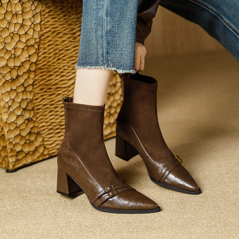 Chic Stretch Pointed Boots by Sophie Laurie