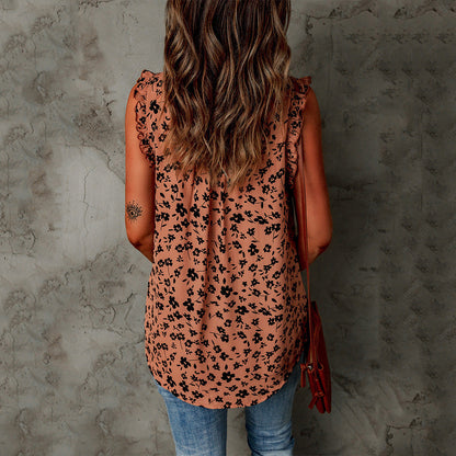 Chic Leopard Print Sleeveless Blouse by Sophie Laurie