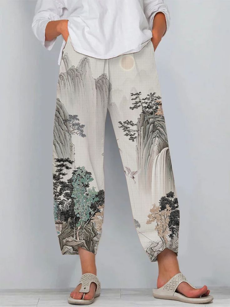 Artful Linen Sophie Laurie 3D Pattern Pants