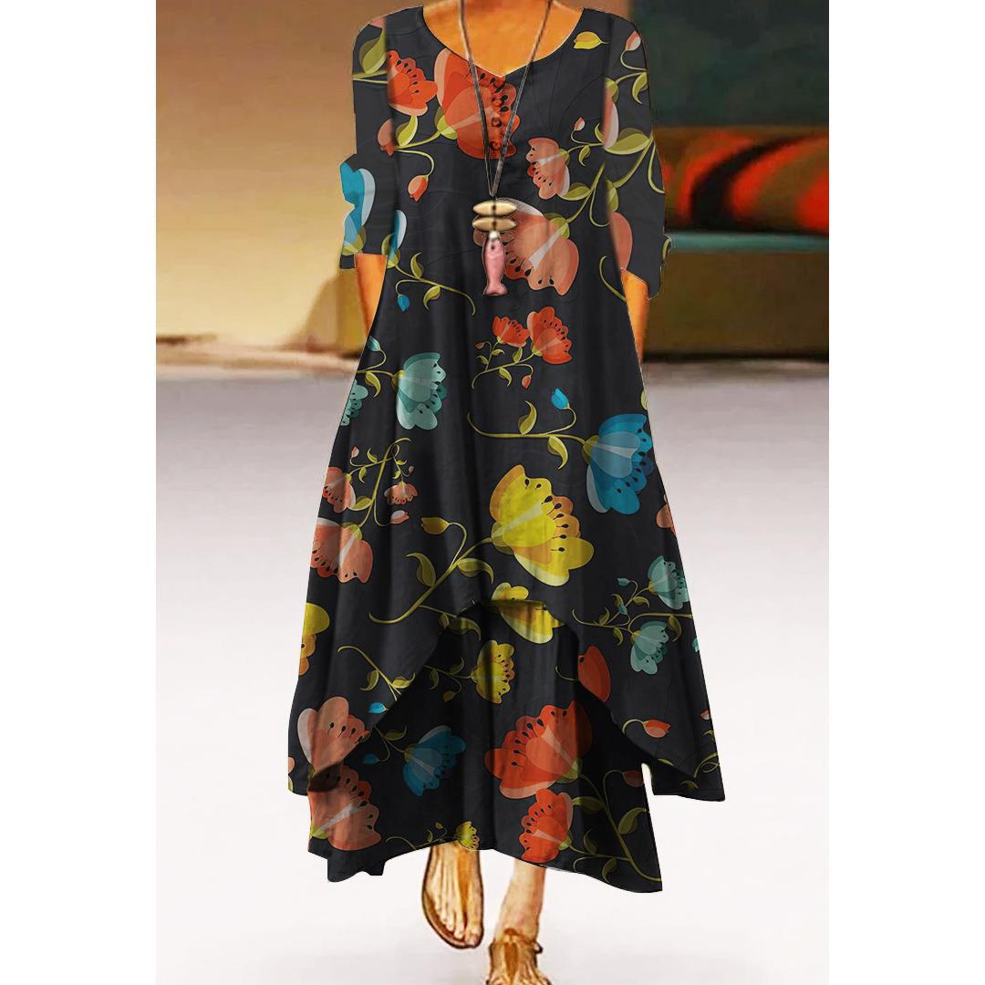 Artistic Floral Swing Dress by Sophie Laurie