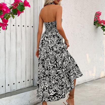 Elegant Floral Halter Dress by Sophie Laurie