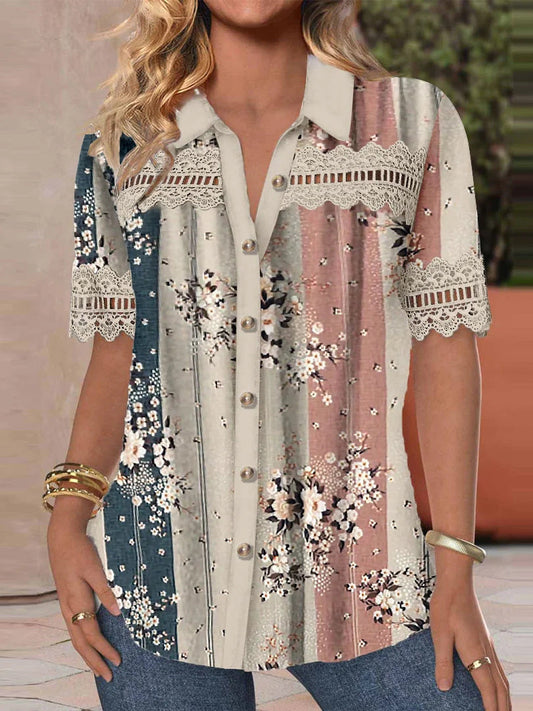 Chic Lace Digital Print Cardigan by Sophie Laurie