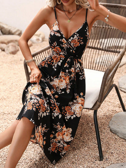 Floral Printed Sophie Laurie Summer Midi Dress
