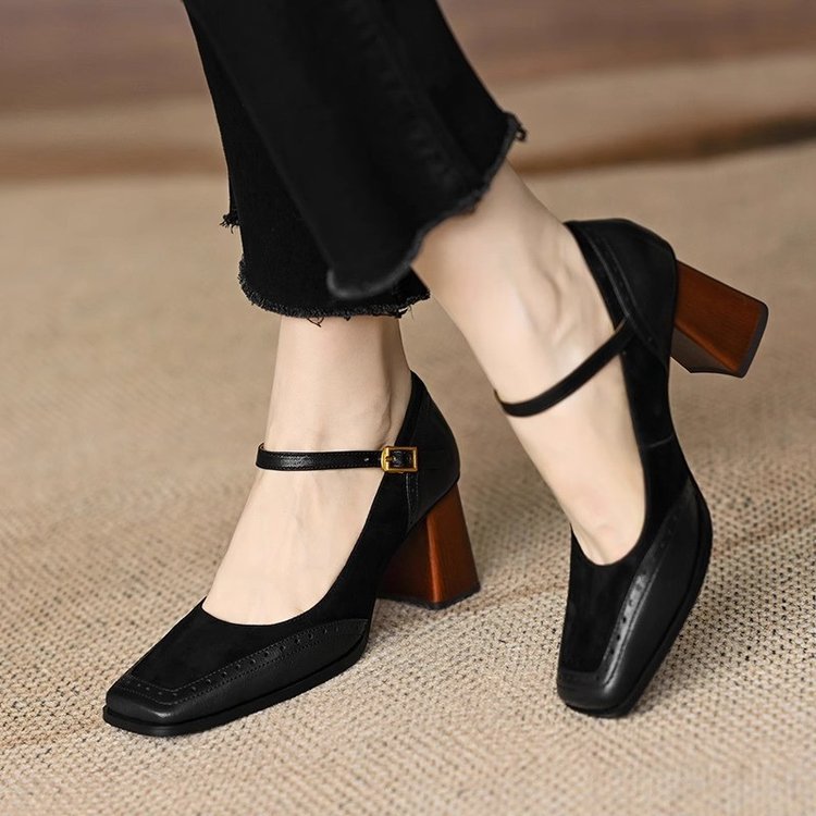 Elegant Sophie Laurie Square Toe Chunky Heels