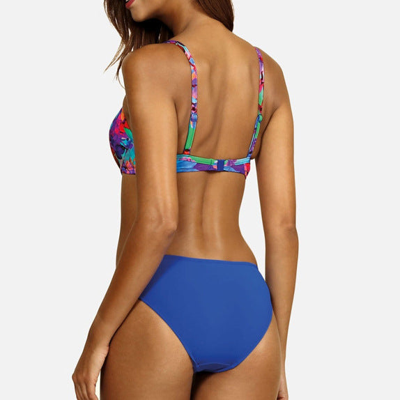 Floral Gathered Sophie Laurie Backless Bikini Set