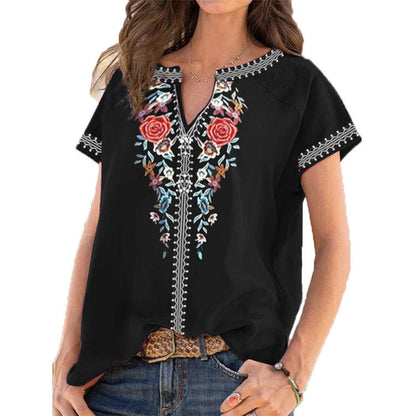 Ethnic Print Short Sleeve Top Sophie Laurie
