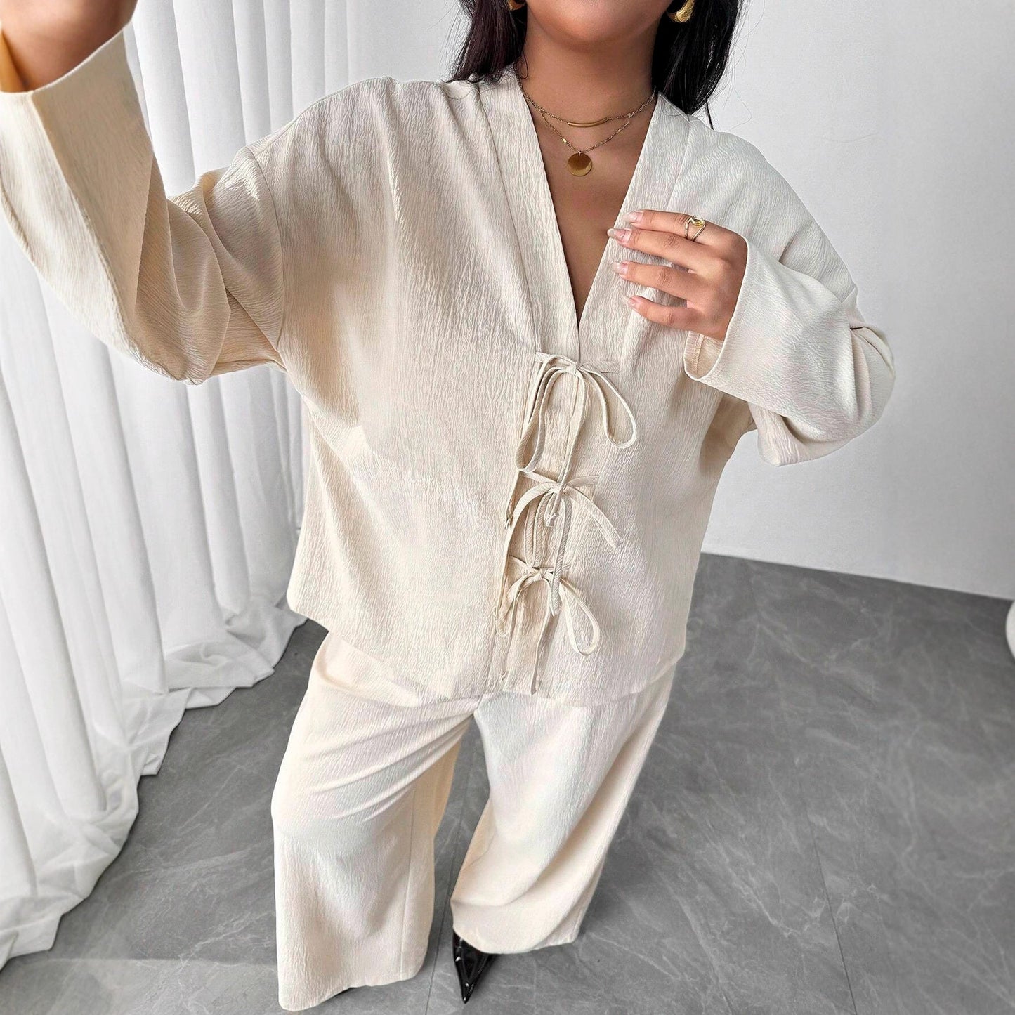 Elegant Apricot Lounge Set Sophie Laurie Womenswear