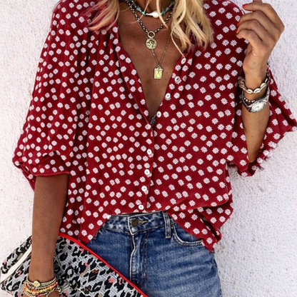 Chic Printed Long Sleeve Blouse by Sophie Laurie