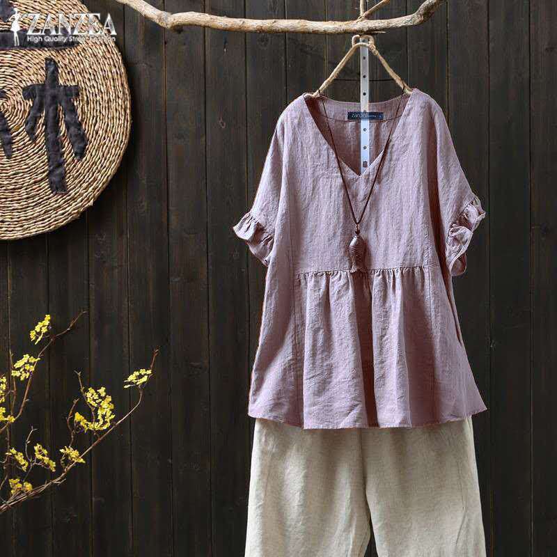 Ruffled Cotton Plus Top Sophie Laurie Pinterest-Inspired