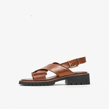 Retro Cross Strap Sandals by Sophie Laurie