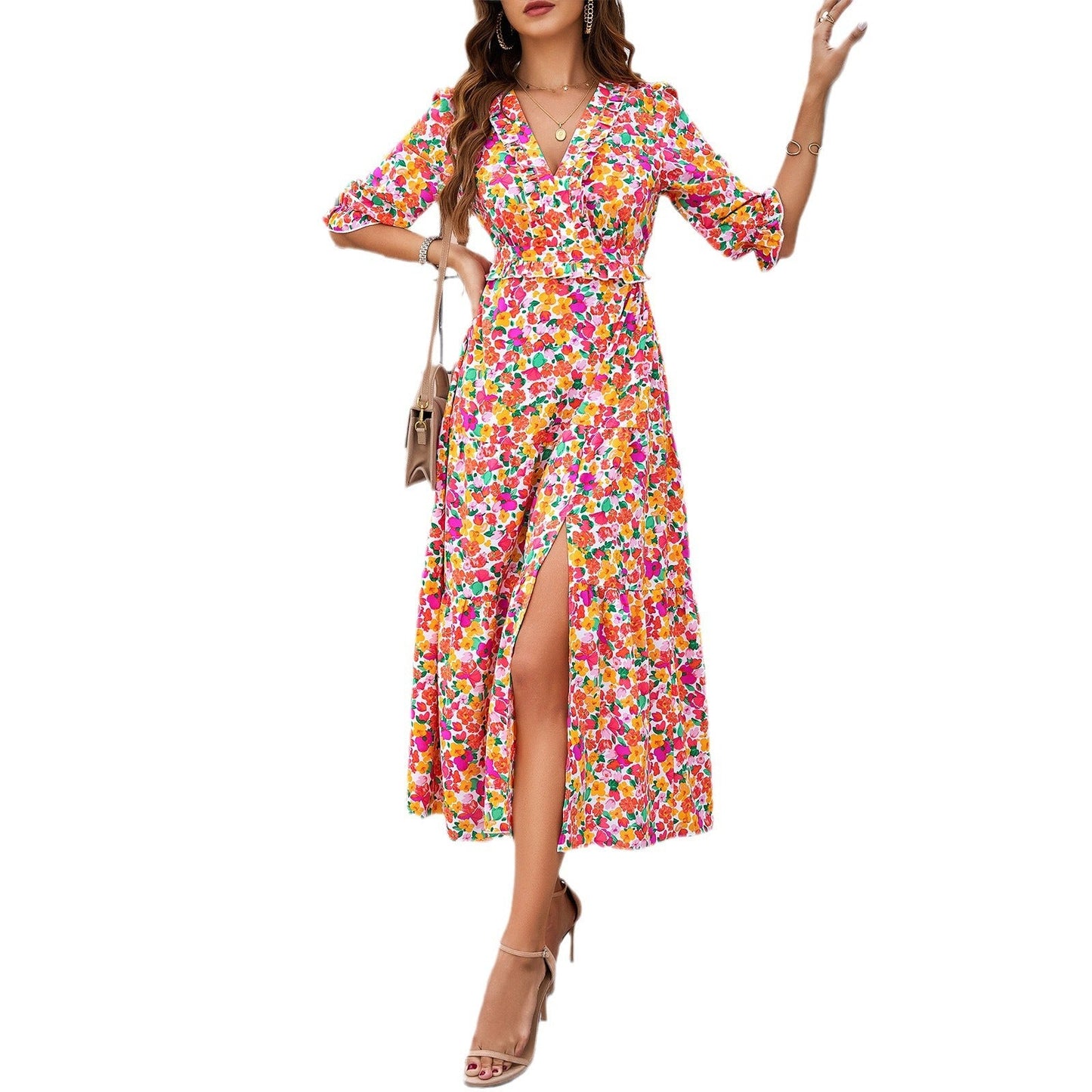 Chic Floral Sophie Laurie Vacation Midi Dress