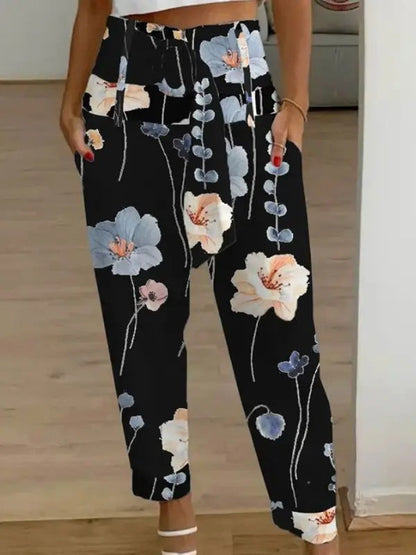 Floral Linen Cropped Pants Sophie Laurie Women’s