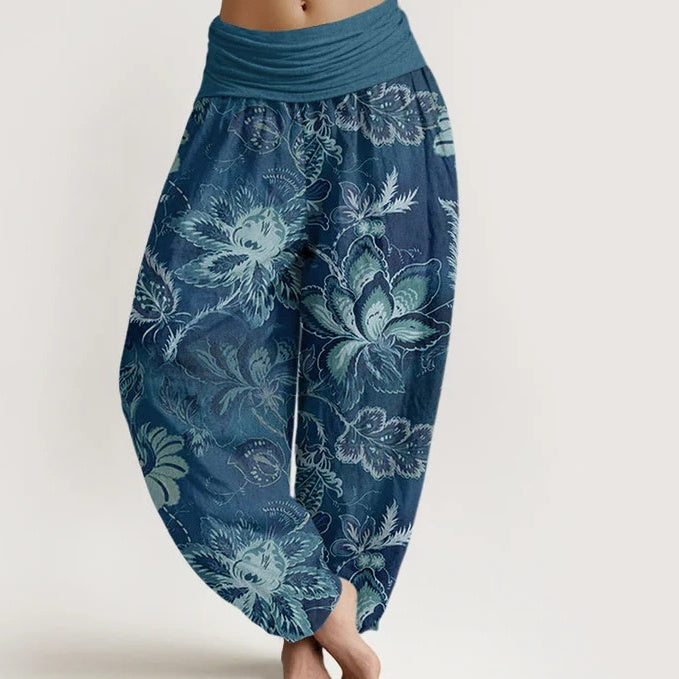 Retro Floral Wide-Leg Pants by Sophie Laurie
