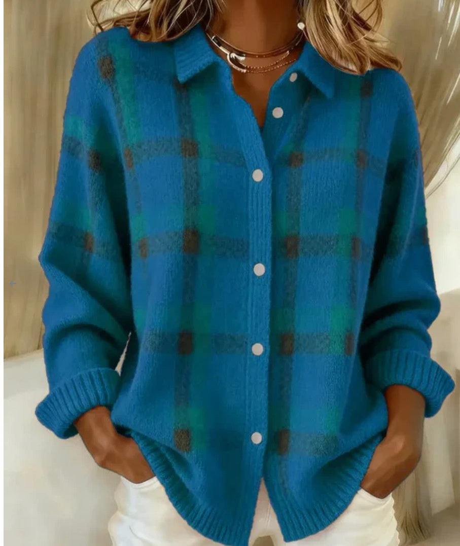 Cozy Stripe Cardigan Blouse by Sophie Laurie