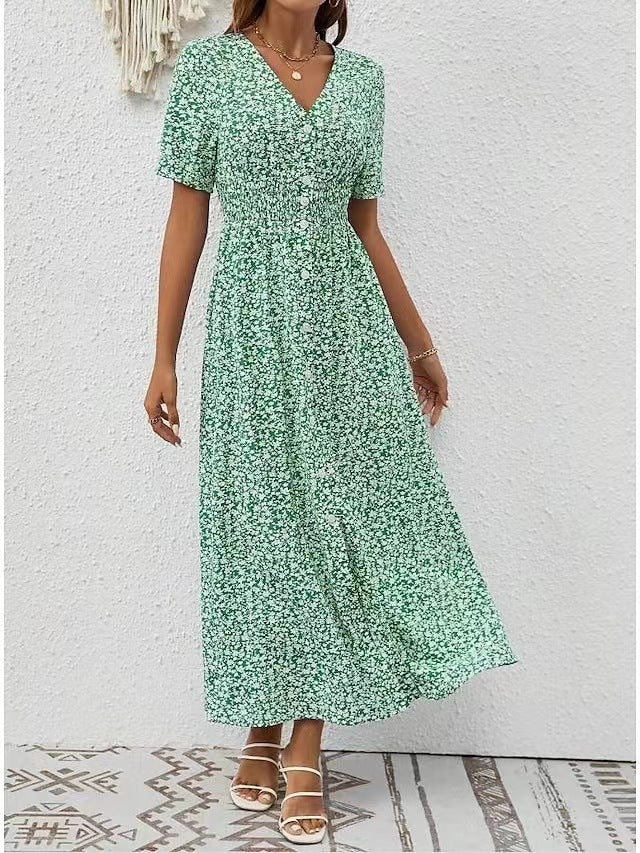 Elegant V-Neck Split Dress by Sophie Laurie