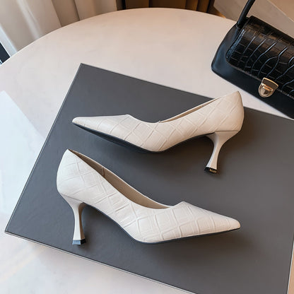 Elegant Sheepskin Pointed Heels by Sophie Laurie