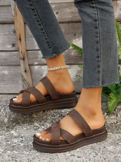 Chic Platform Sophie Laurie Cross Sandals