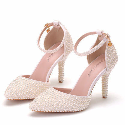 Elegant Pearl Stiletto Heels by Sophie Laurie