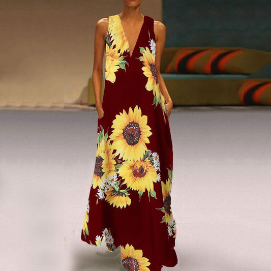 Boho Floral Sophie Laurie Sleeveless Maxi Dress