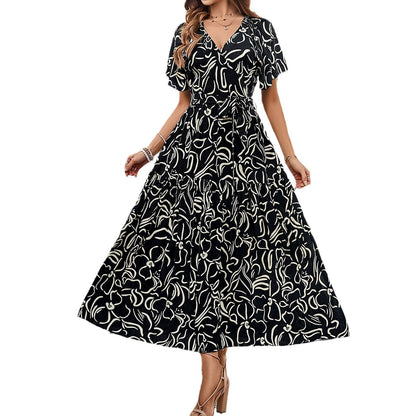 Floral Print Sophie Laurie Short Sleeve Midi Dress