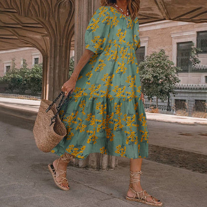 Floral Print Sophie Laurie Summer Midi Dress