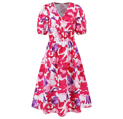 Bohemian Floral V-Neck Dress by Sophie Laurie