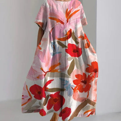 Artful Floral Sophie Laurie Summer Midi Dress