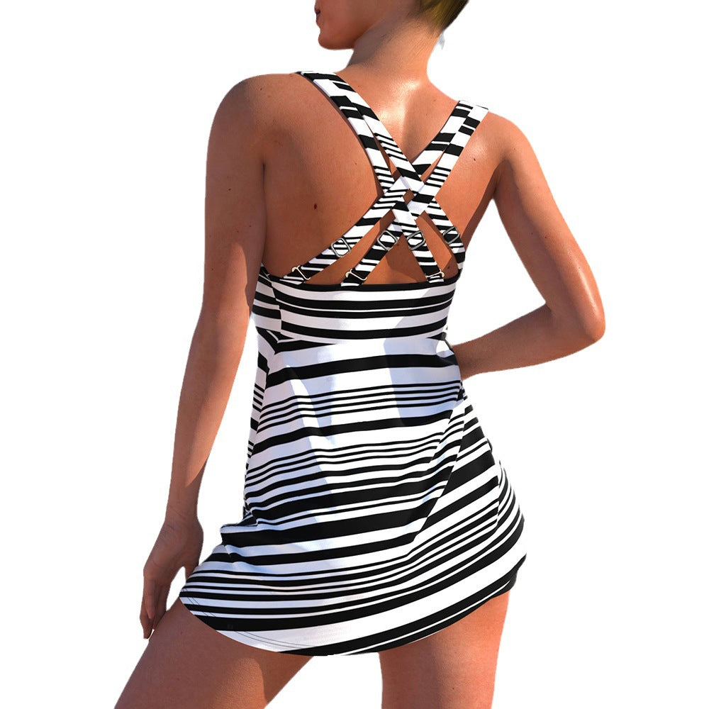 Striped High Waist Bikini Set by Sophie Laurie
