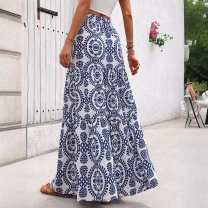 Blue Porcelain Print Sophie Laurie Swing Skirt