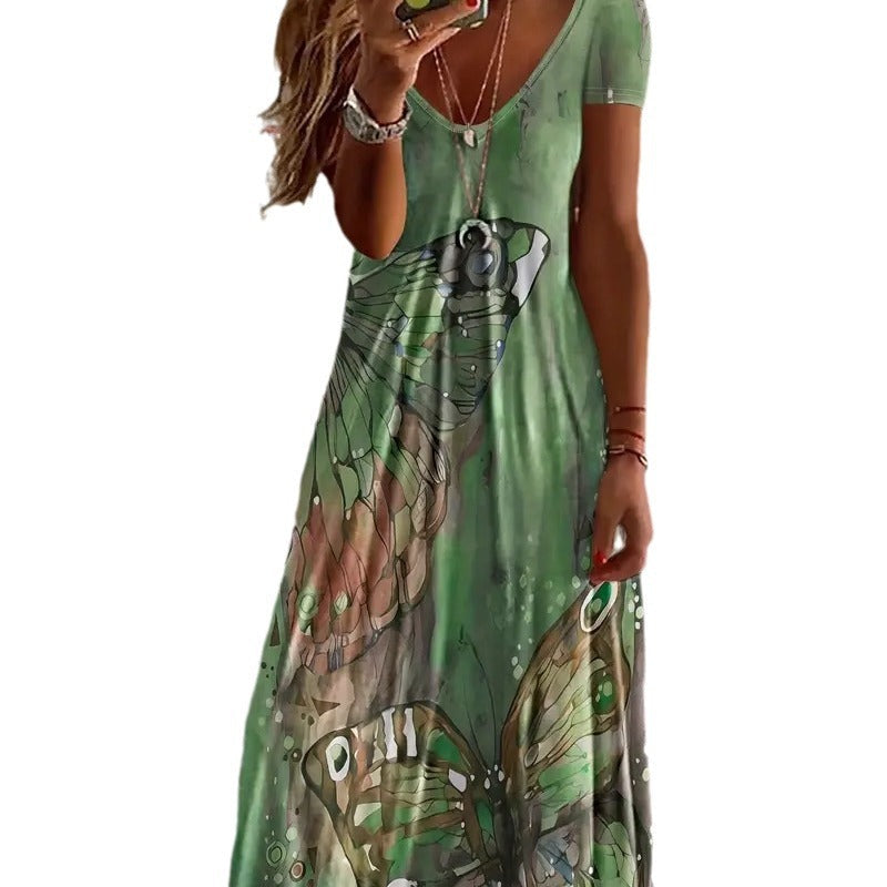 Bohemian Butterfly Print Sophie Laurie Maxi Dress