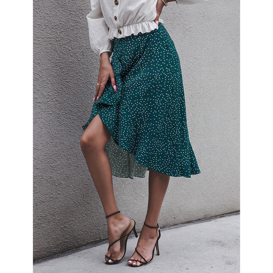 Elegant Ruffle Polka Dot Skirt by Sophie Laurie