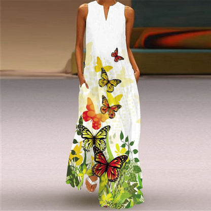 Vibrant Printed Maxi Dress Sophie Laurie Sleeveless