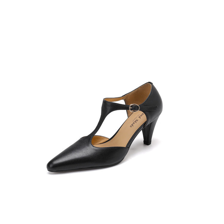 Retro T-Strap High Heel Sandals by Sophie Laurie