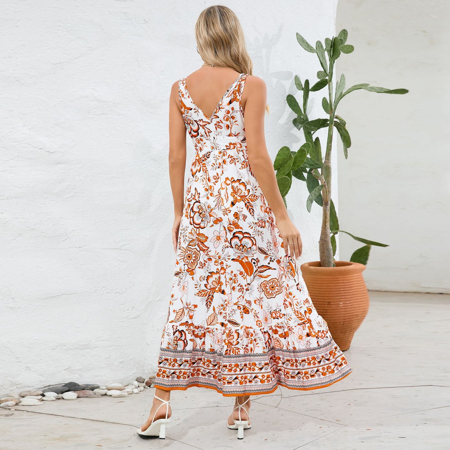 Floral V-Neck Maxi Dress by Sophie Laurie