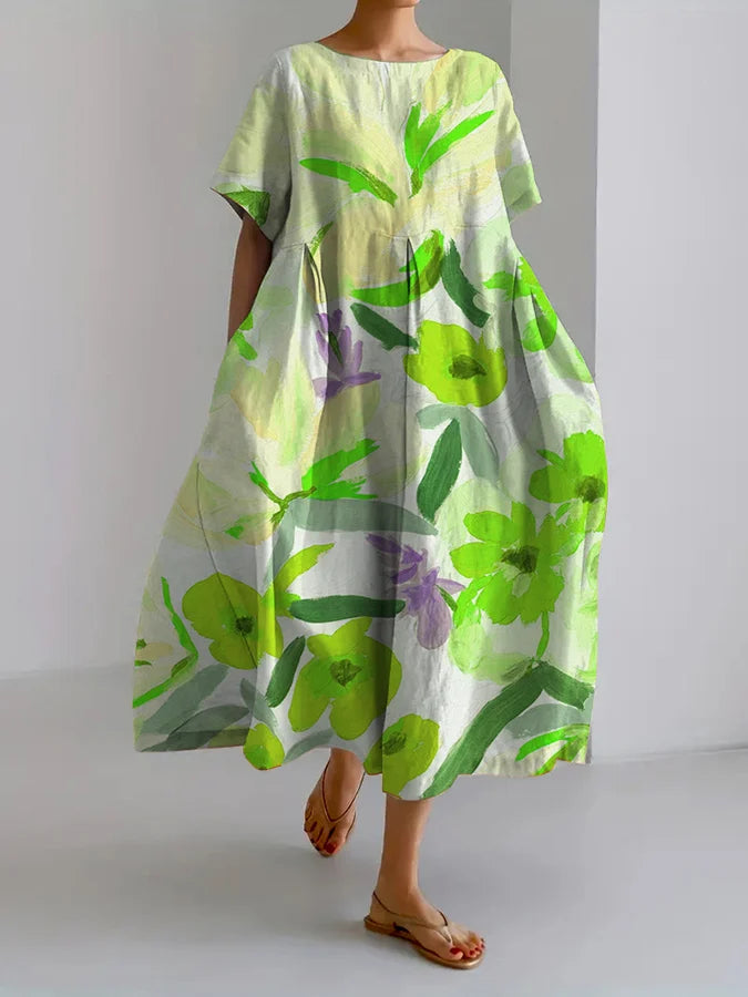 Artful Floral Sophie Laurie Summer Midi Dress
