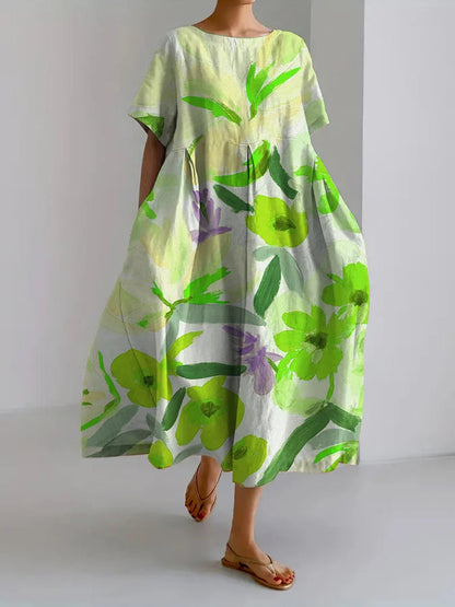 Artful Floral Sophie Laurie Summer Midi Dress