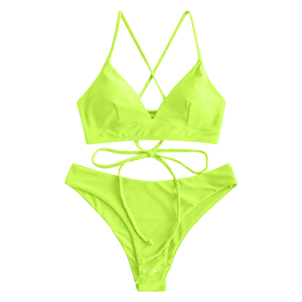 Strappy Solid Bikini by Sophie Laurie