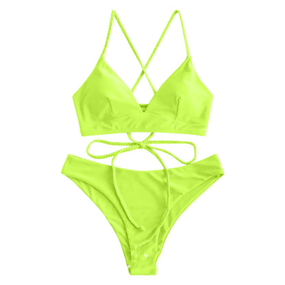 Strappy Solid Bikini by Sophie Laurie