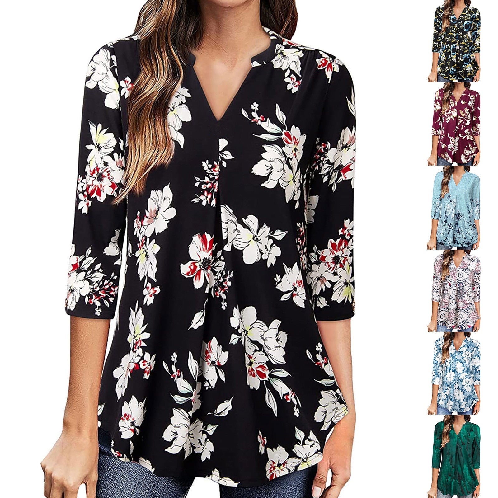 Floral V-Neck Top by Sophie Laurie