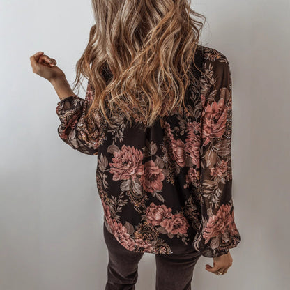 Floral Chiffon V-Neck Top Sophie Laurie