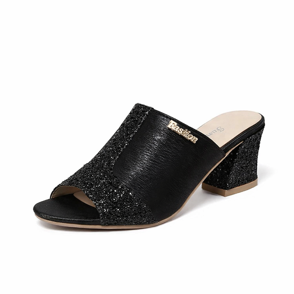 Sparkling Chunky Heel Sophie Laurie Plus Sandals