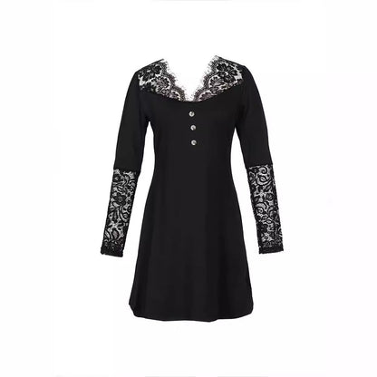 Elegant Lace V-Neck Dress by Sophie Laurie