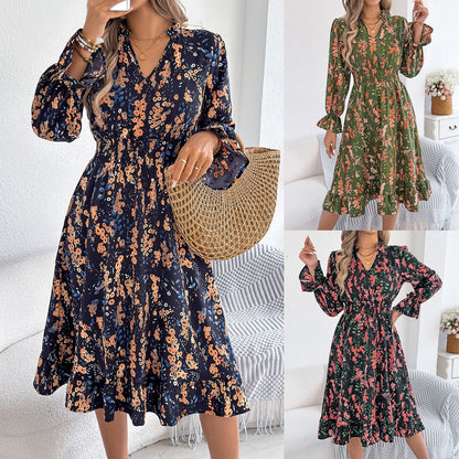 Floral Bell Sleeve Sophie Laurie Midi Dress