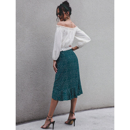 Elegant Ruffle Polka Dot Skirt by Sophie Laurie